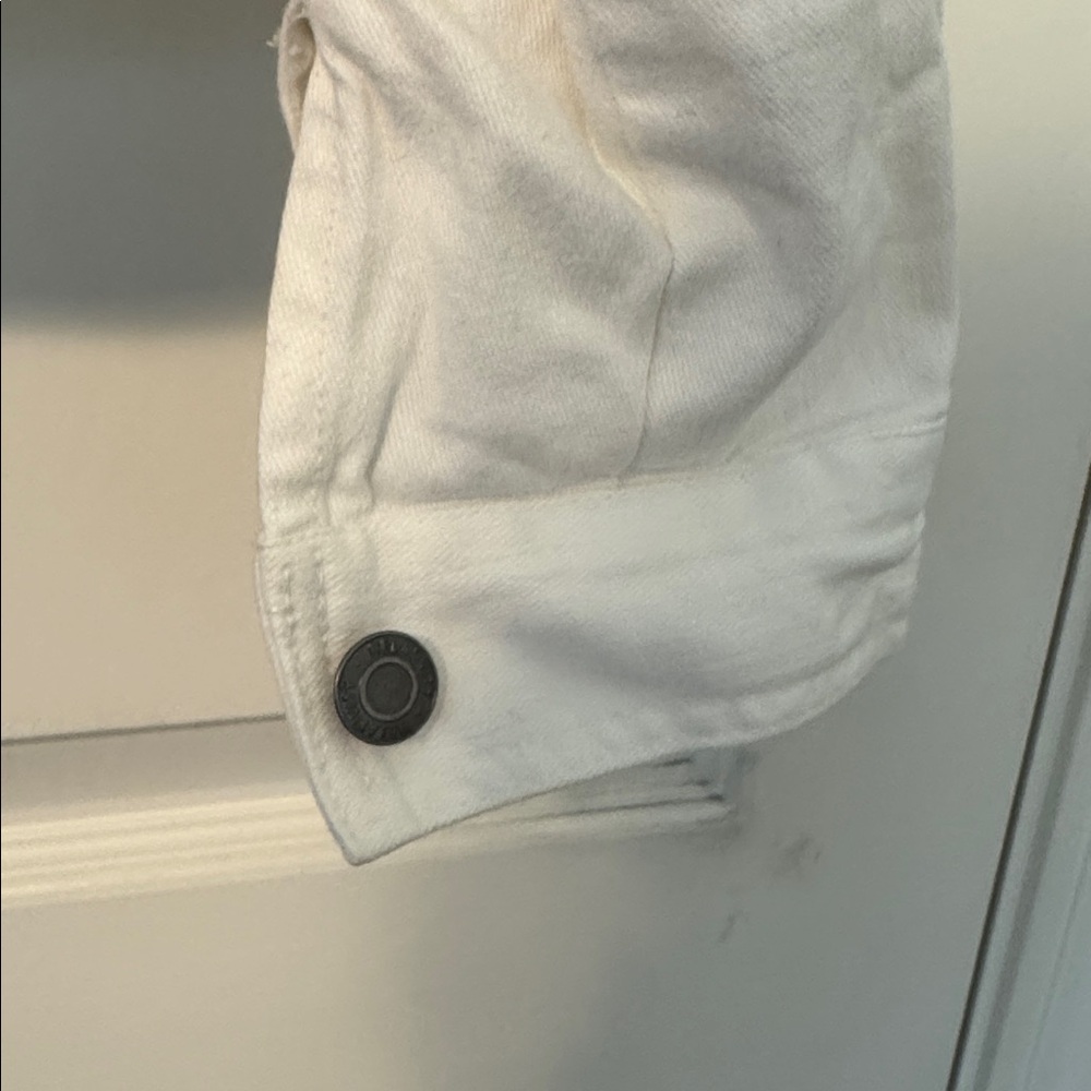 Relativity White Denim Jacket with Button Front S - image 4